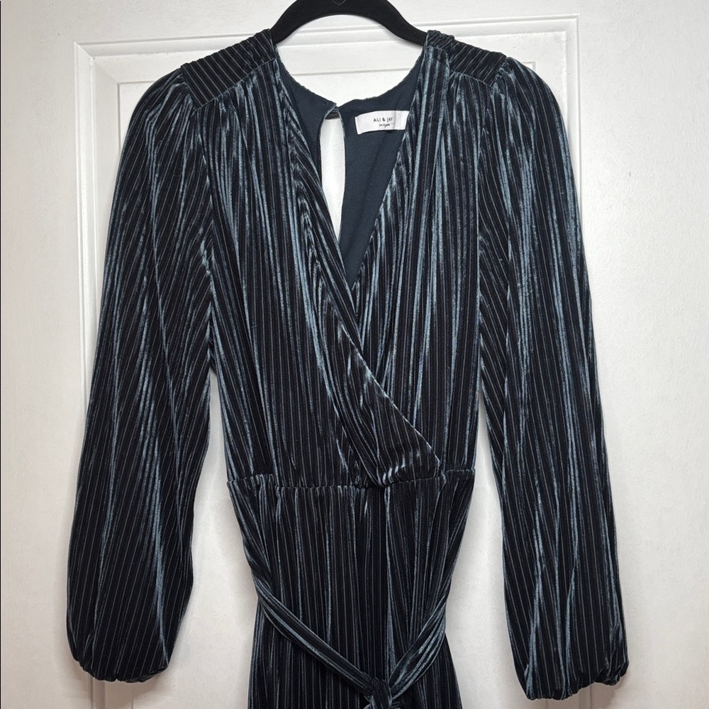Anthropologie Ali & Jay Samantha Velvet Jumpsuit in Teal, L - Picture 3 of 7